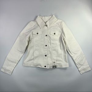 Riders by Lee Indigo Women's Stretch Denim Jacket White Large New